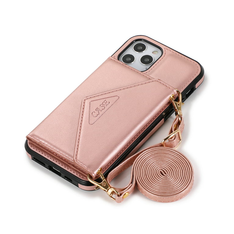 for Apple iPhone 11 Pro Max Wallet Case Credit Card ID Money Holder Lanyard  Detachable Neck Strap Protective Flip PU Leather Cover ,Xpm Phone Case