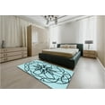 thumbnail image 5 of Ahgly Company Machine Washable Indoor Square Transitional Deep-Sea Green Area Rugs, 3' Square, 5 of 7