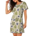 thumbnail image 2 of Picia Skull Snake Pattern Women’s Nightdress – Casual Short-sleeved Loose-Fit Sleepwear, Soft Cotton Short-Sleeve Sleep Shirt for Relaxation & Comfort, 2 of 6