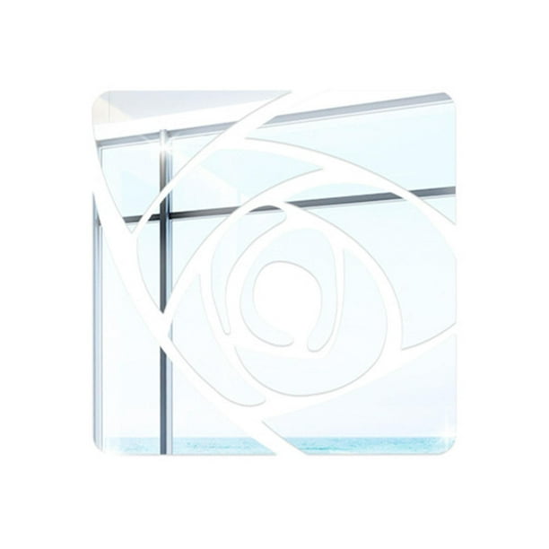 Pegatinas de pared con espejo de flores de rosa 3D, calcomanías decorativas plateadas, extraíbles, bricolaje M