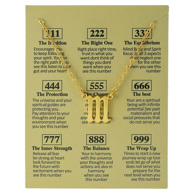 Números De Anjo De Aço Inoxidável Colares Da Sorte 111 222 333 444 555 Números De Anjo De Aço Inoxidável Colares Da Sorte 111 222 333 444 555