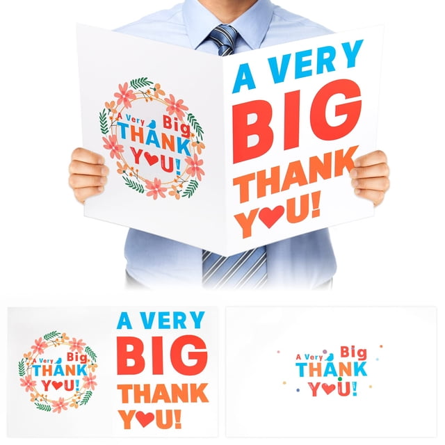 Tarjeta Gigante de Agradecimiento fuceury 36x56 cm Jumbo