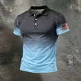 thumbnail image 4 of Men's US 250th Anniversary Gradient Polo Shirt with American Flag Patch and Short Sleeve Turn-Down Collar Featuring Quick Dry Fabric Dark Gray XXL, 4 of 4