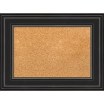 Amanti Art Natural Cork Board Framed Ridge Black Bulletin Board 24 in. x 18 in.