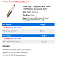 thumbnail image 2 of Spark Plug - Compatible with 1985 - 1987 Pontiac Grand Am 3.0L V6 1986, 2 of 2