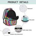 thumbnail image 4 of Pink and Green Tie Dye Pattern Backpack for School, Cute School Bag with Adjustable Shoulder Straps and Padded Back, 15.3"x11"x7.1", 4 of 5
