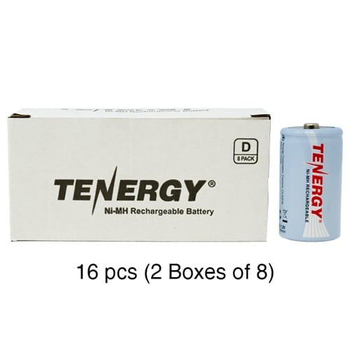 16-Pack D Tenergy NiMH Batteries (10000 mAh)