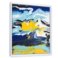 thumbnail image 3 of Designart 'Abstract Marble Composition In Blue and Yellow II' Modern Framed Canvas Wall Art Print, 3 of 5