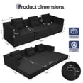 thumbnail image 2 of COMAX Futon Sofa Bed 3 Seater, 106" Convertible Sofa Bed Couches for Living Room, 4 in 1 Folding Boneless Sleeper Corduroy Couch Foam In a Box, Comfy Foldable Lounge Fold Out Floor Mattress, Black, 2 of 5
