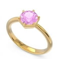thumbnail image 2 of Diamond-Capitals 2.00 Carat Round Cut Pink Sapphire Gemstone Lovely Solitaire Ring for Girlfriend 18K Yellow Gold Size 9.5, 2 of 8