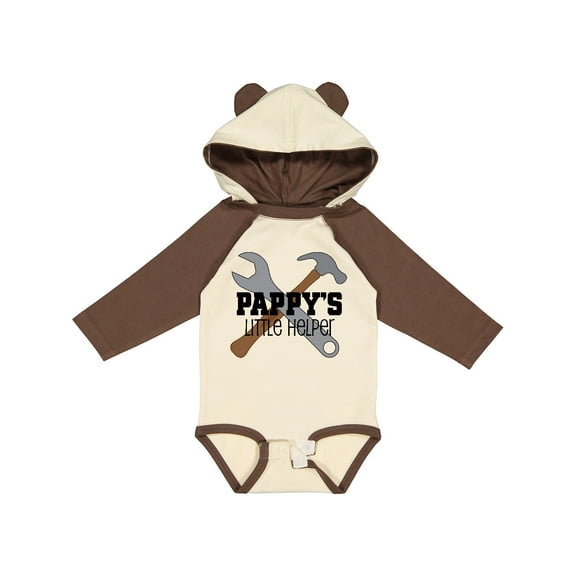 Inktastic Pappy's Little Helper Grandchild Boys Long Sleeve Baby Bodysuit
