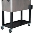 thumbnail image 2 of 80 Quart Rolling Ice Chest, Portable Bar Drink Cooler with Catch Basin, Bottom Storage Tray and Bottle Opener for Patio Party BBQ Beach Activities, 2 of 15