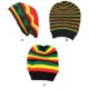 thumbnail image 3 of Guardurnaity Gorro de calavera holgado, cálido y moderno, gorro de punto a prueba de viento con rayas de arcoíris para cualquier ocasión Sombreros Verde Negro M (56-58 cm), 3 of 6