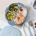 thumbnail image 1 of Lunch Box Home Office School 400ml Stainless Steel Food Compartment Meals Carrier Container Carrying Containers Meal Preservation Carrier Storage Boxes Blue, 1 of 9