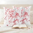 thumbnail image 3 of Spring Flowers Pillow Covers 2 Pack Country Watercolor Pink Cherry Blossom Floral Butterfly Pillowcase Waterproof Outdoor Throw Pillow Cover for Patio Garden Square Cushion 24”x24”, 3 of 9