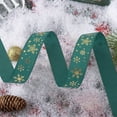 thumbnail image 5 of Metallic Christmas Ribbon with Reindeer and Snowflake Patterns, Gift Wrapping Ribbon for Tree Decorations, Flexible Polyester Ribbon for Holiday Crafts and Packages(Green,B), 5 of 7