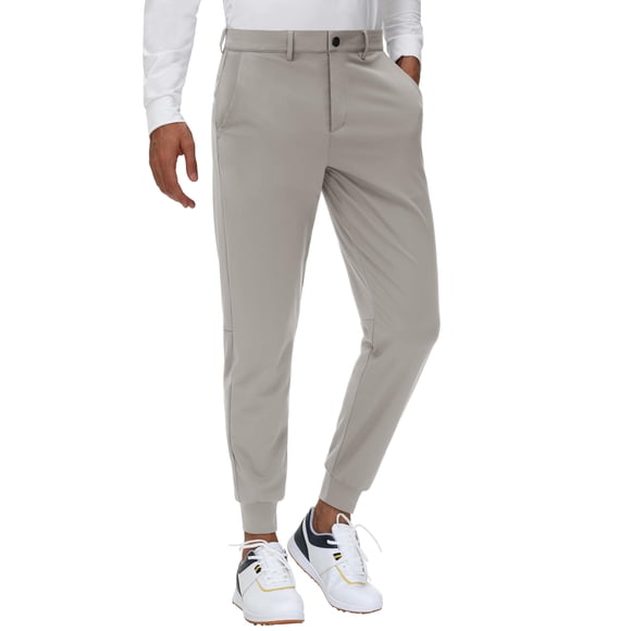 Pantalones deportivos de golf JWM para hombre, elásticos, con trabillas para cinturón, ajustados