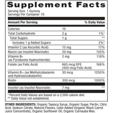 Spring Valley Vitamin B Complex Supplement Adult Vegetarian Gummies, 70 count