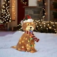 thumbnail image 6 of ievspot 1 Set Fluffy Dog Decor Light-up Christmas Golden Dog Ornamental Festive Yard Decoration for Merry Holiday Season, 6 of 8
