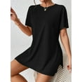 thumbnail image 6 of Women'S 2 Pieces Short Sleeve Lounge Sets Oversized T-Shirts and Biker Shorts Black S, 6 of 7