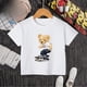 thumbnail image 4 of Camiseta de algodón 100 % con estampado de oso y patineta creativa de verano para niños y niñas, cómoda camiseta informal de manga corta para adolescentes, camiseta de algodón, 4 of 5