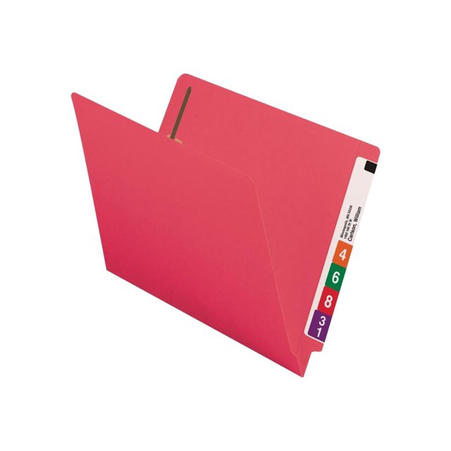 Smead - Fichier à Barre Plate - pour Lettre - à Onglets - Rouge (Lot de 50)