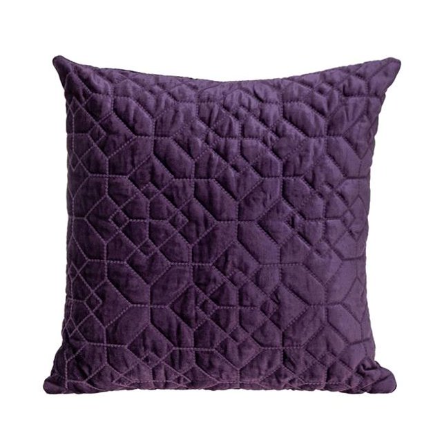 HomeRoots 402820 Purple Quilted Velvet Geo Decorative Throw Pillow