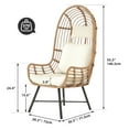 thumbnail image 4 of Uforic Patio Wicker Narrow Egg Chair, Outdoor Basket Lounge Chair with Cushion - Beige, 4 of 9