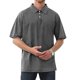 thumbnail image 3 of Polo PWEbusiness de algodón lavado desgastado para hombre, color gris, 3 of 6