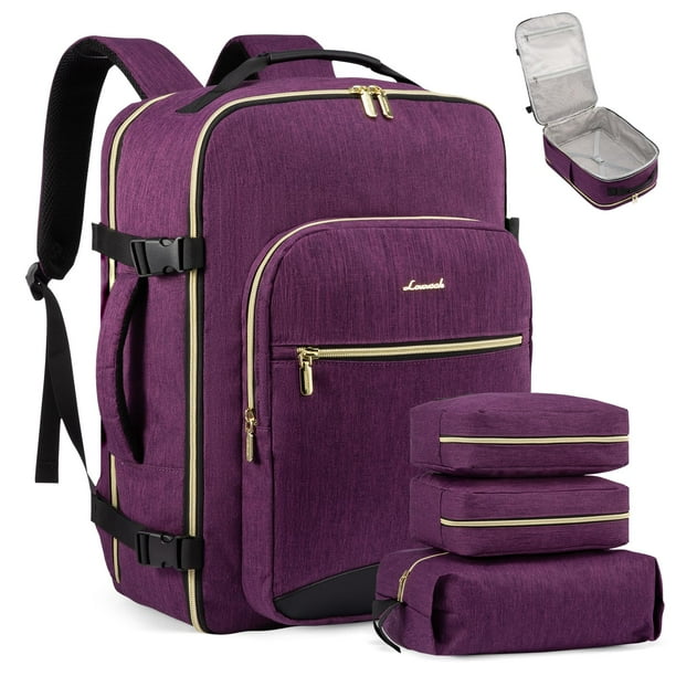 Mochila de viaje para portátil LOVEVOOK 50 L, impermeable, 45 cm, con cubos