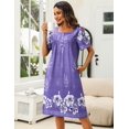 thumbnail image 3 of Ekouaer House Dresses for Women Mumu Duster Housecoat Short Sleeve Patio Dress Plus Size Nightgown, 3 of 6