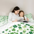 thumbnail image 4 of Manfei Green White 7 Pieces Bedding Comforter Set,St.Patrick Day Full Bedding Set,Lucky Four Leaf Clover Fitted Sheet Flat Sheet For Girls,Breathable Home Decor Reversible, 4 of 8