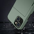 thumbnail image 3 of for iPhone 12 Mini Wallet Case with Sliding Door Hidden Pocket Credit Card Holder Dual Layer Heavy Duty Shockproof Hard PC Hybrid TPU Phone Flip Protective Cover for iPhone 12 Mini, Army Green, 3 of 8