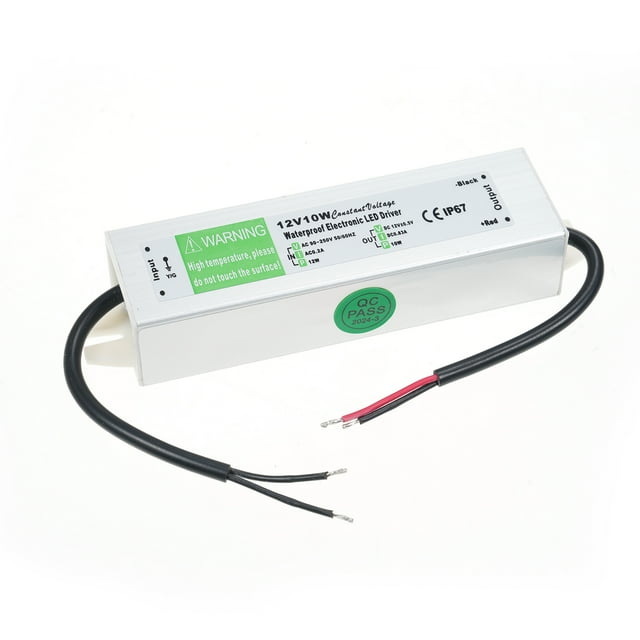 Mistaha Outdoor LED Power Supply Transformer with IP67 Waterproof Rating - 12V 10W Output for Signs, Light Boxes, and More