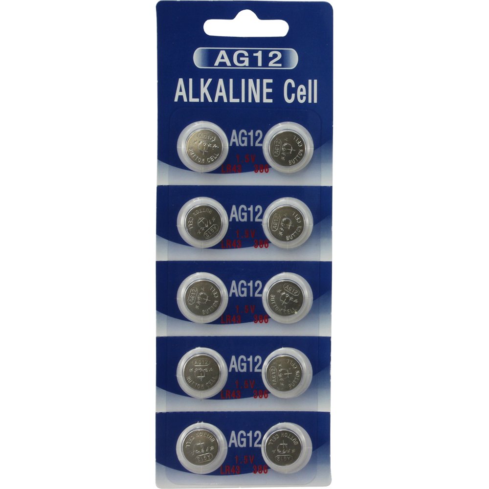 Powertron AG12 386 Button Cell Watch Batteries 10Pack