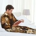 thumbnail image 6 of Lsque Cow With Butterflies Lilies Pattern Long Sleeve Pajama Set for Men - Soft 2-Piece Sleepwear and Loungewear Set with Pockets, Comfy Nightwear-X-Large, 6 of 7