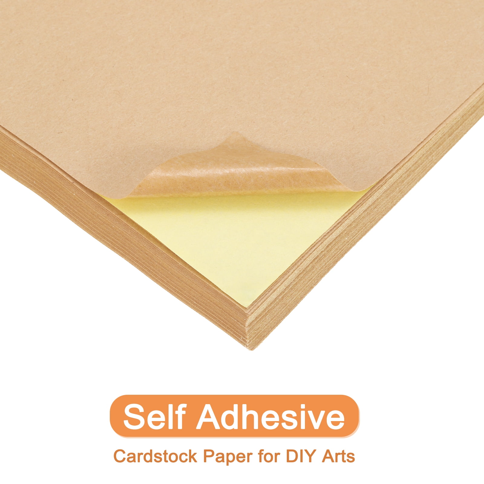 Uxcell 50 Sheets 7.87" x 11.81" Colored Sticker Paper Printable 250gsm Light Ochre