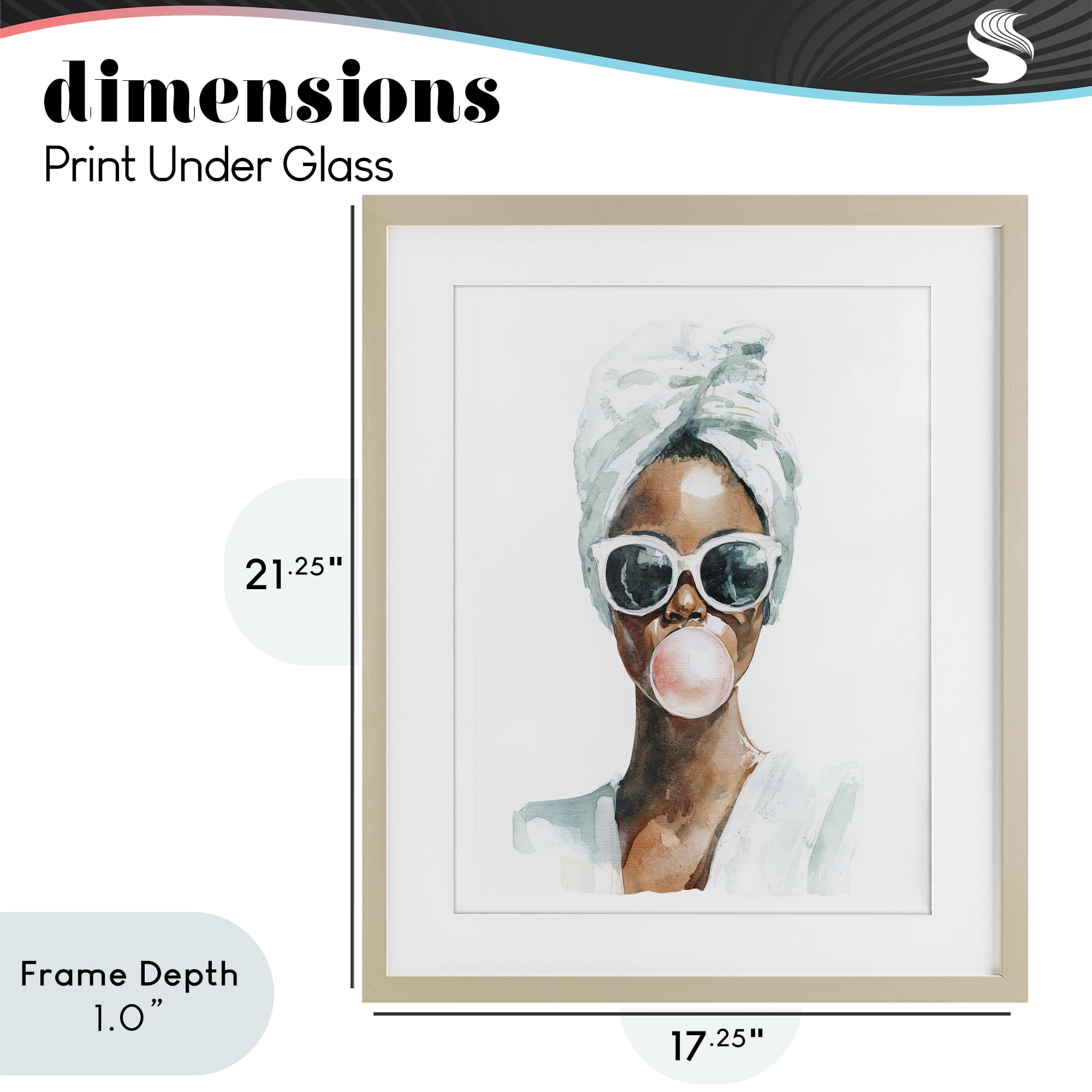 Stupell Industries Bubble Reverie Female Birch Framed Print Under Glass, design by Svetlana Aleynikova