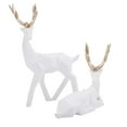 thumbnail image 2 of Deer Statue Decoration, Decorative Exquisite Deer Statue, Geometric Desktop 2Pcs For Cabinet Table Resin Deer Statue Animal Sculpture, 2 of 8