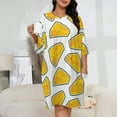 thumbnail image 2 of Cheese Pattern On White Background Sleepshirts For Sleeping Travels Loose Sleepdress Pajama Dress Soft Nightdress Sleepwear, 2 of 7