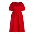 thumbnail image 4 of Free Assembly Women's Cotton Midi Wrap Dress with Short Sleeves, Sizes XS-4X, 4 of 4