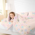 thumbnail image 3 of Castle Fairy Flower Balloon Letter H Twin Bedding Sets 7-Piece for Kids,Gradient Initial Bedding Comforter Set,Pink Reversible, 3 of 7
