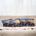 thumbnail image 3 of Ambesonne Tropical Throw Pillow Cover 4 Pack, Horizon Sky Beach View, 16", Royal Blue Marigold, 3 of 6
