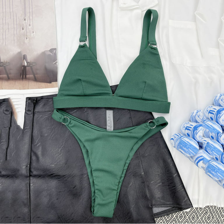 MELDVDIB Women's Triangle Bikini Push-Up String Bikini Set Two