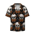 thumbnail image 3 of Goofa Butterfly Skull Printed Men's Casual Short-sleeved Shirt,Lightweight Breathable Button-down,Summer Casual men's top,Versatile Fashion shirt-Small, 3 of 7
