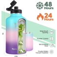 thumbnail image 3 of GEDUX 64oz Vacuum Insulated Stainless Steel Water Bottle with 2 Leak Proof Lids(Spout Lid and Straw Lid) Keeps 12H Hot 24H Cold, Wide Mouth Powder-Coated Water Bottle for Sports and Travel, 3 of 4