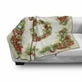 thumbnail image 3 of Christmas Soft Flannel Fleece Blanket, Old Fashioned Nostalgic Christmas Graphic Banners with a Greeting Text Art Print, Cozy Plush for Indoor and Outdoor Use, 60" x 80", Multicolor, by Ambesonne, 3 of 6