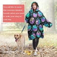 thumbnail image 4 of Wearable Oversized Blanket,Colorful Halloween Pumpkins Pattern Wearable Blanket Hoodie for Adults,Cozy Hooded Blankets with Super Pockets,Super Warm Fuzzy Pullover for Women & Men, 4 of 6