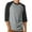 Gray/Black, variant on Men's Raglan 3/4 Sleeves Casual Cotton Baseball Jersey T-Shirt
