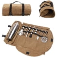 thumbnail image 2 of Sac Fourre-Tout Kit de Barman, Grand Sac de Rouleau de Barware, Outil de Fabrication de Cocktails, Sac de Bar Portable, Kit d'Accessoires de Bar Rouleau de Pochette, Ensemble de Rangement Multi-Fonctions (Kaki), 2 of 7